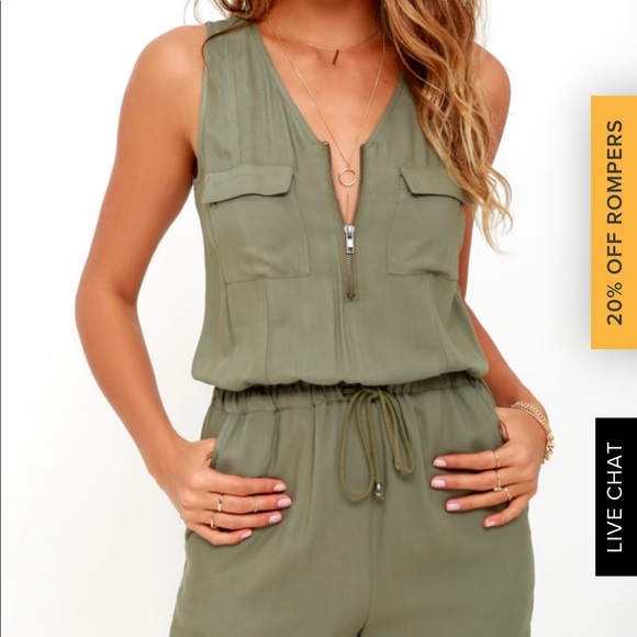 Lulus Other - Lulu’s Olive Green Romper
